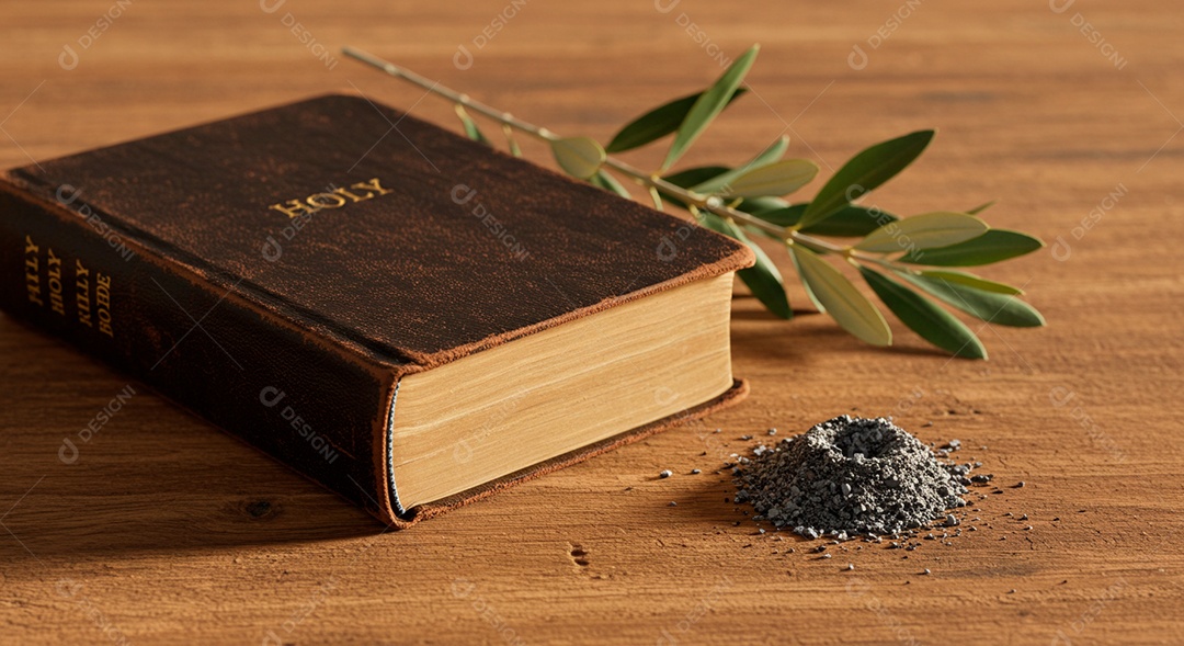 Bíblia sagrada sobre uma mesa de madeira