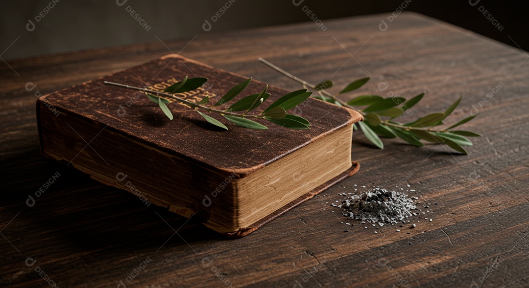 Bíblia sagrada sobre uma mesa de madeira