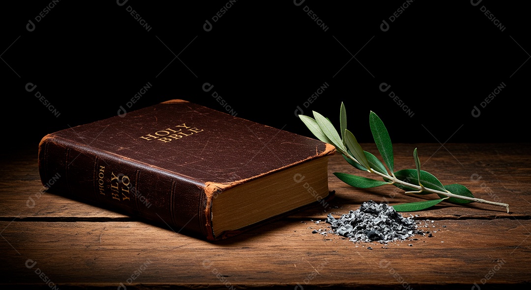 Bíblia sagrada sobre uma mesa de madeira