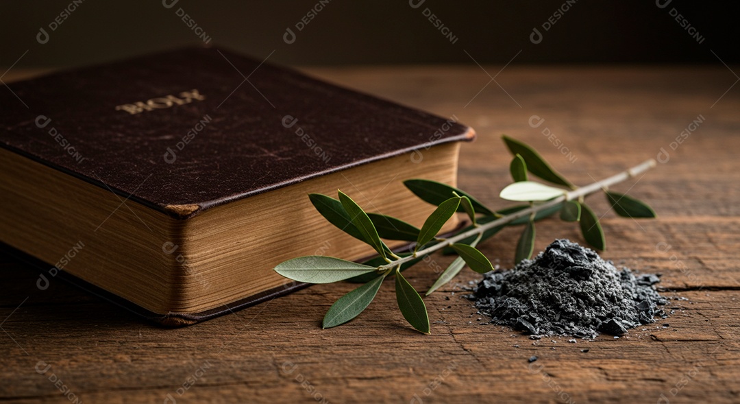 Bíblia sagrada sobre uma mesa de madeira