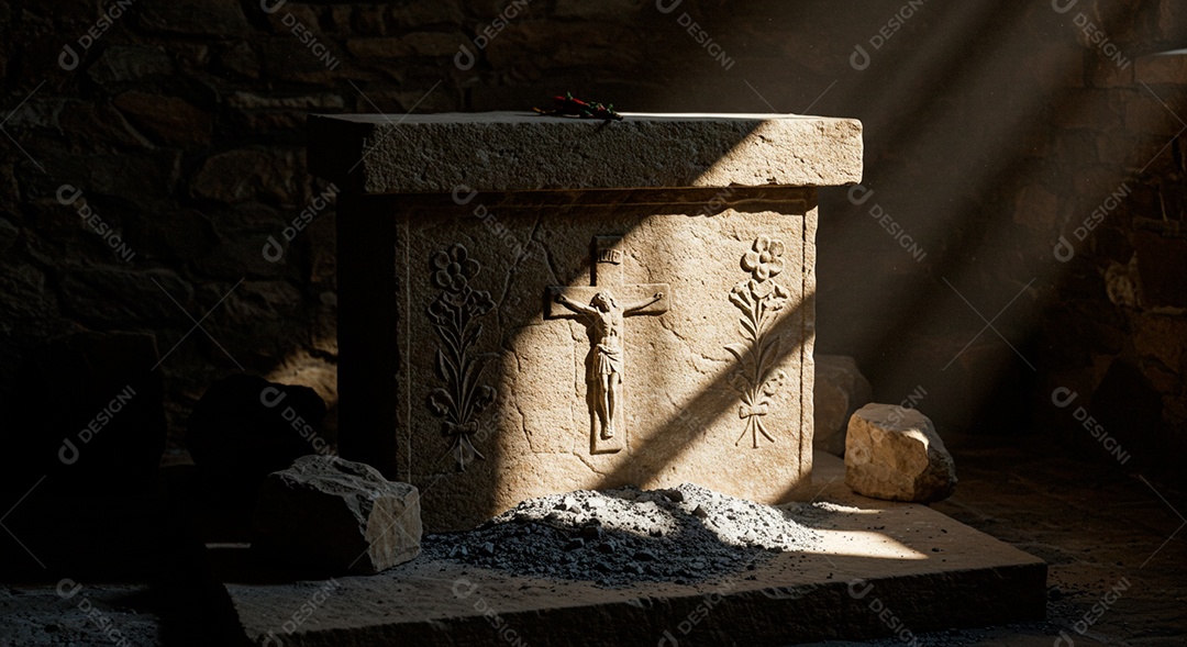 Túmulo de pedra sobre fundo isolado