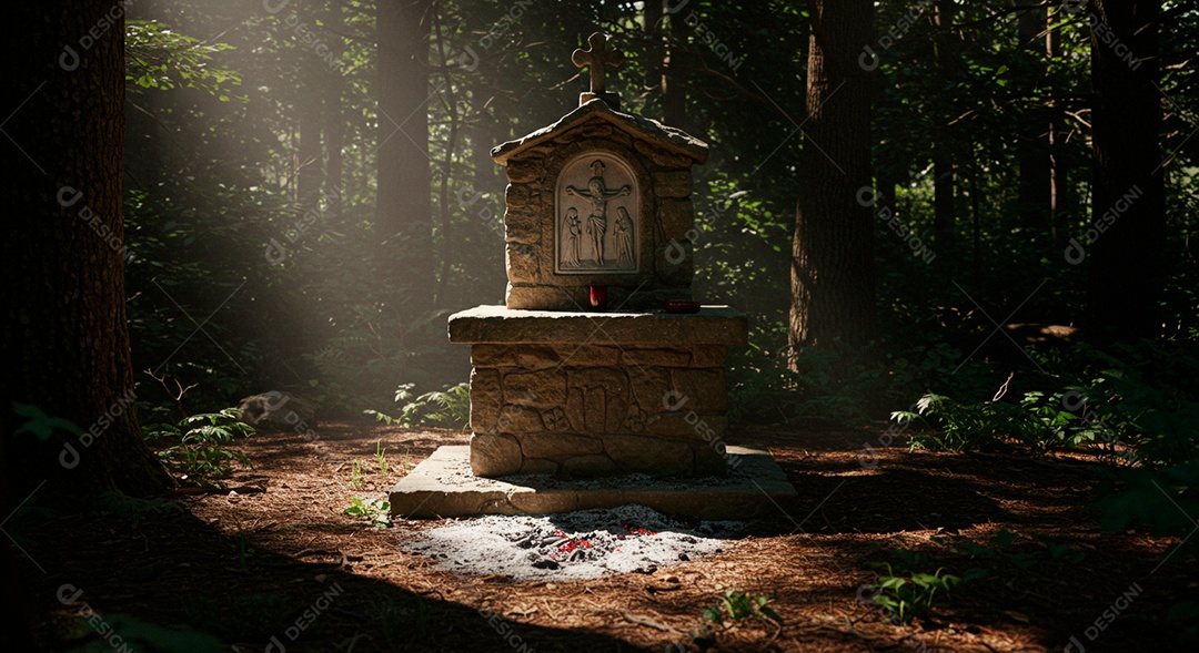Túmulo de pedra sobre fundo isolado