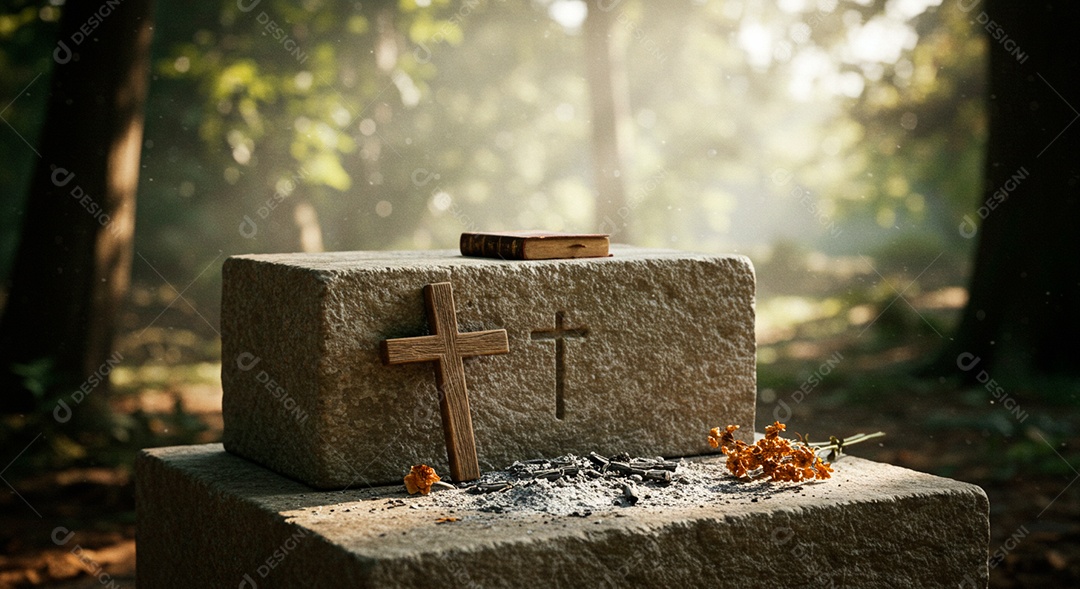 Túmulo de pedra sobre fundo isolado