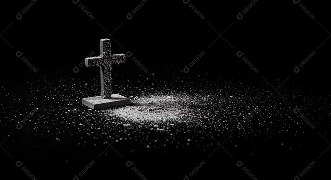 Silhueta de cruz Quarta feira de Cinzas