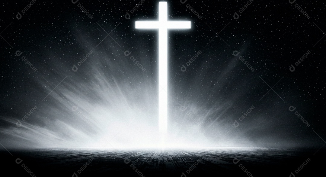 Silhueta de cruz Quarta feira de Cinzas