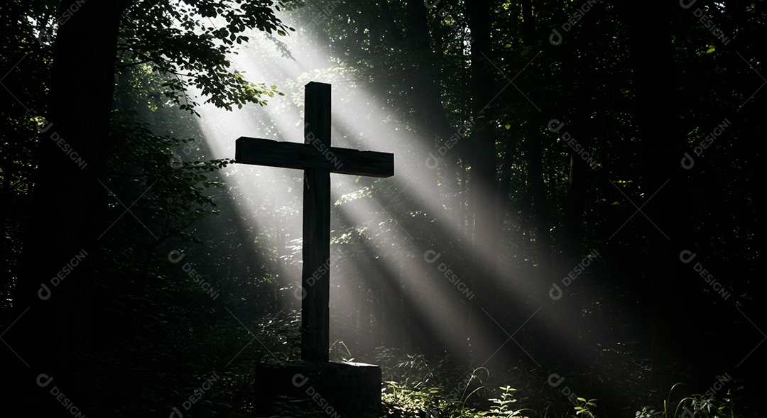 Silhueta de cruz Quarta feira de Cinzas