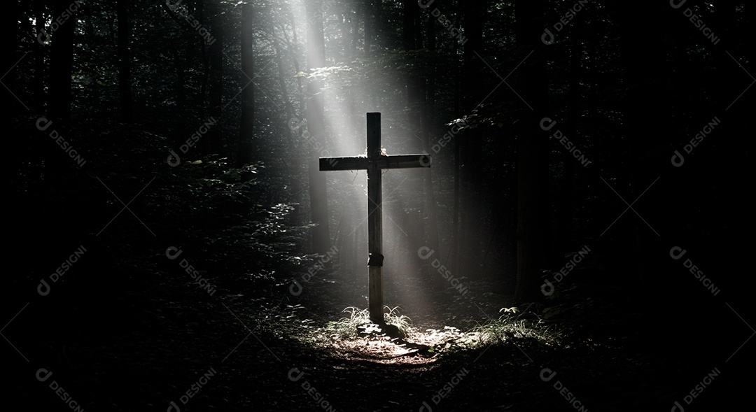 Silhueta de cruz Quarta feira de Cinzas