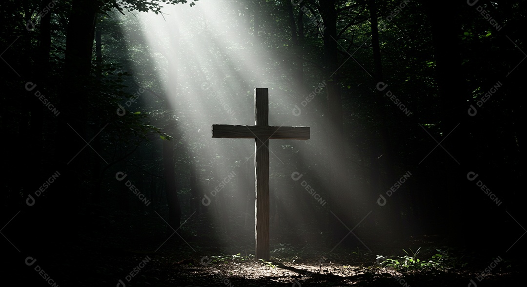 Silhueta de cruz Quarta feira de Cinzas