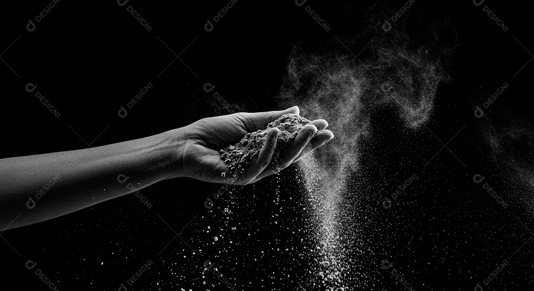 Mãos de pessoa segurando cinzas