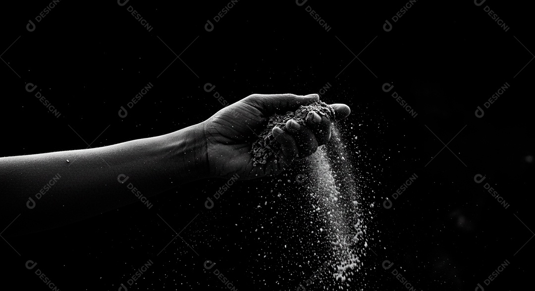 Mãos de pessoa segurando cinzas