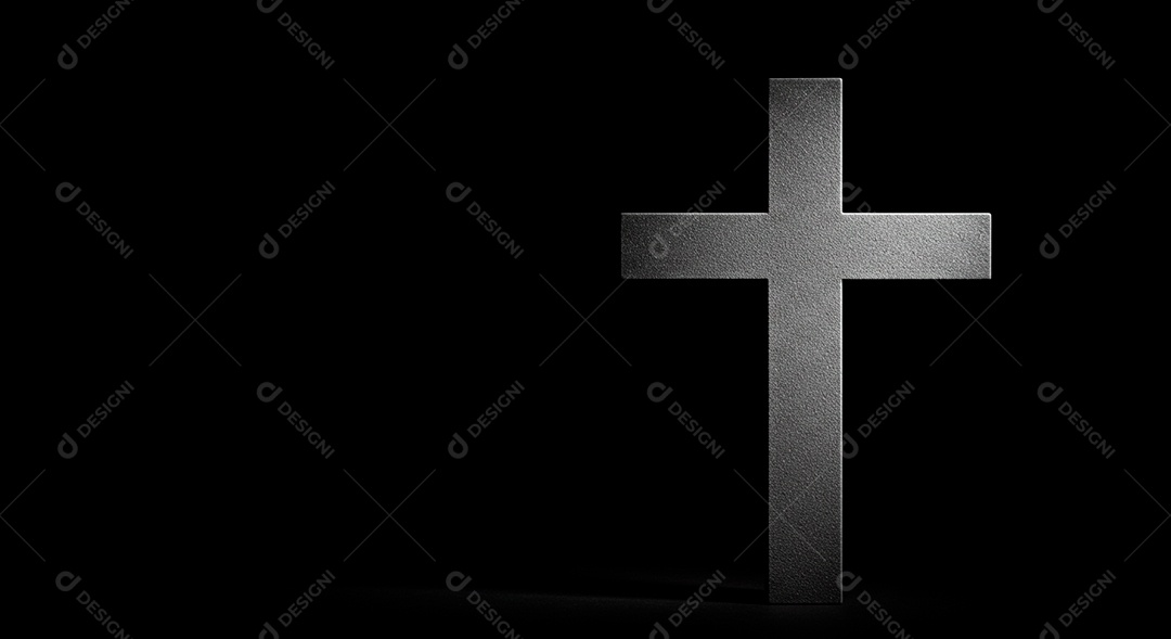 Cruz sobre fundo isolado preto