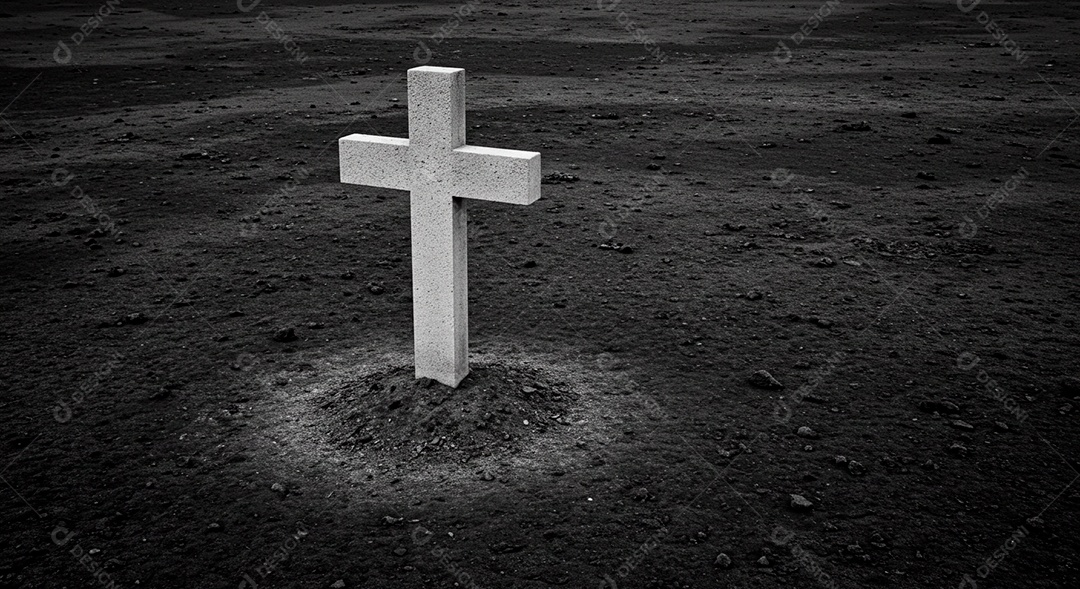 Calvário sobre campo deserto