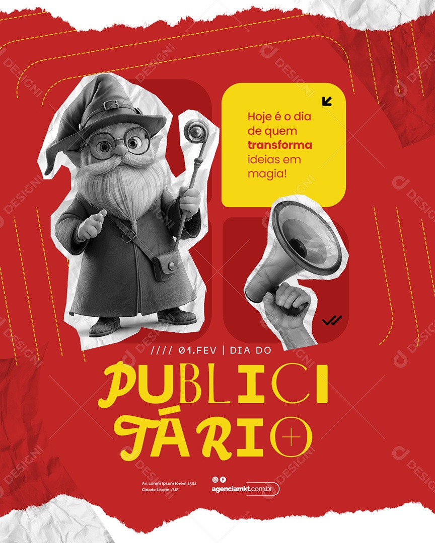 Dia Do Publicitário 1 De Fevereiro Social Media PSD Editável