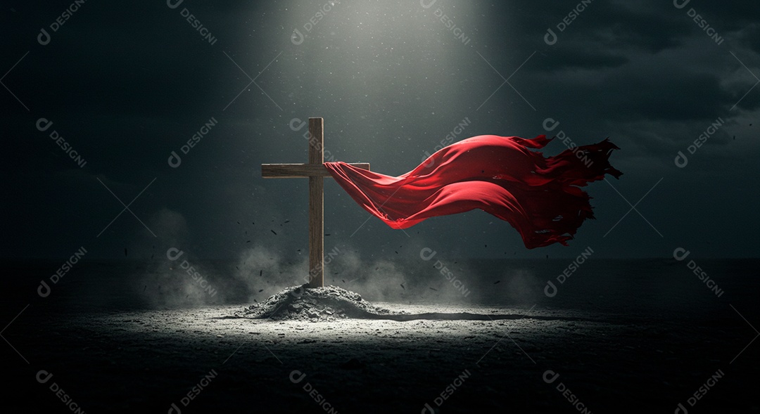 Calvário sobre campo deserto