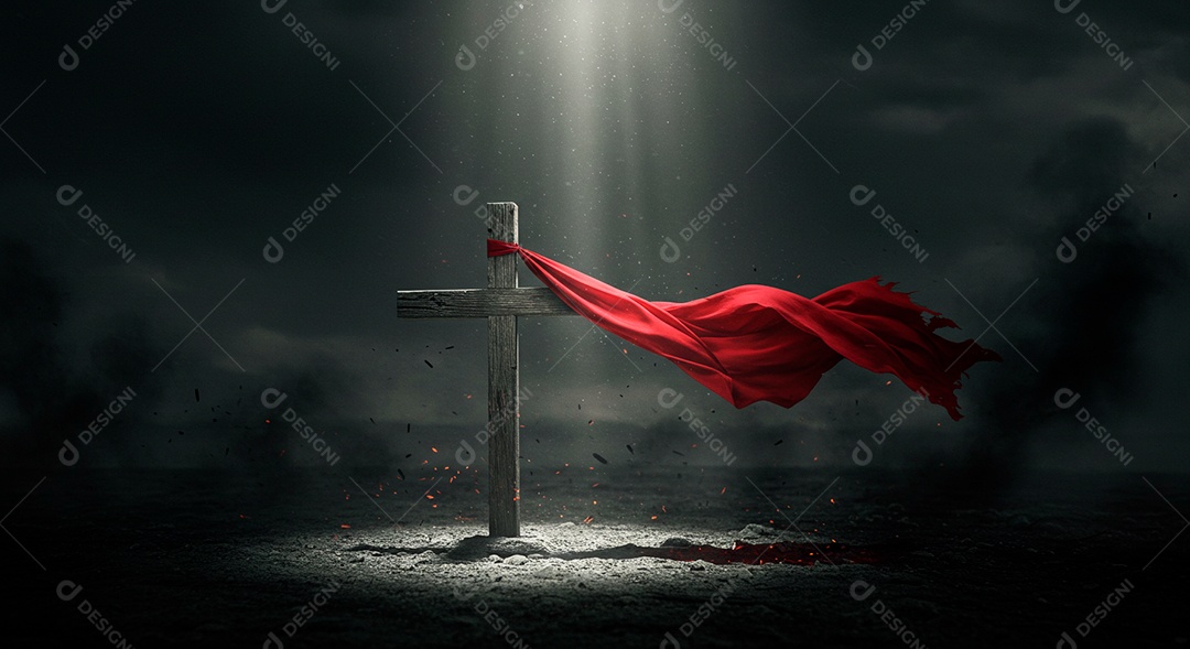 Calvário sobre campo deserto