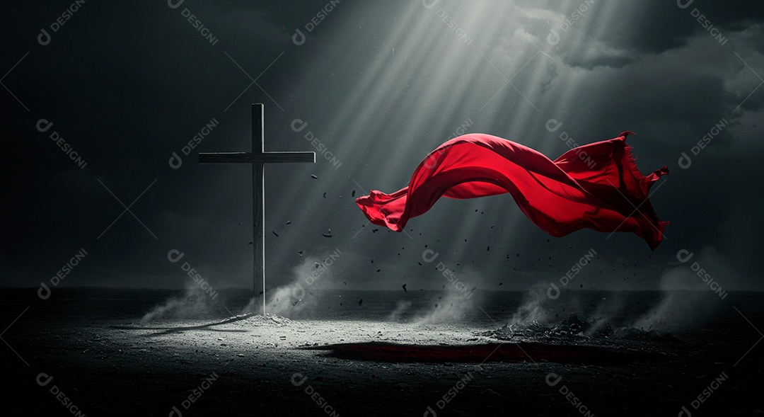 Calvário sobre campo deserto