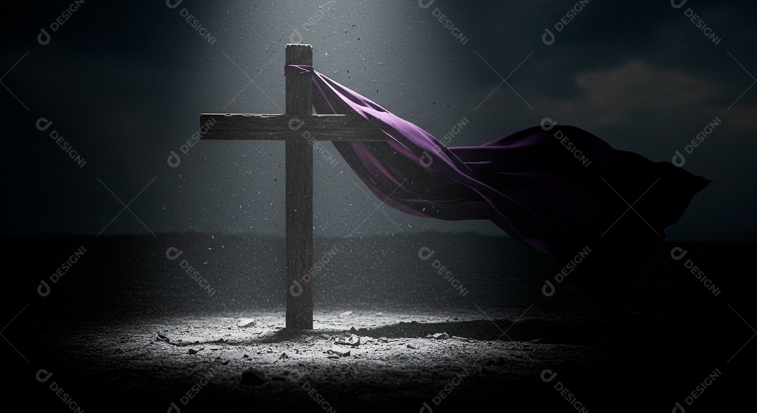 Calvário sobre campo deserto