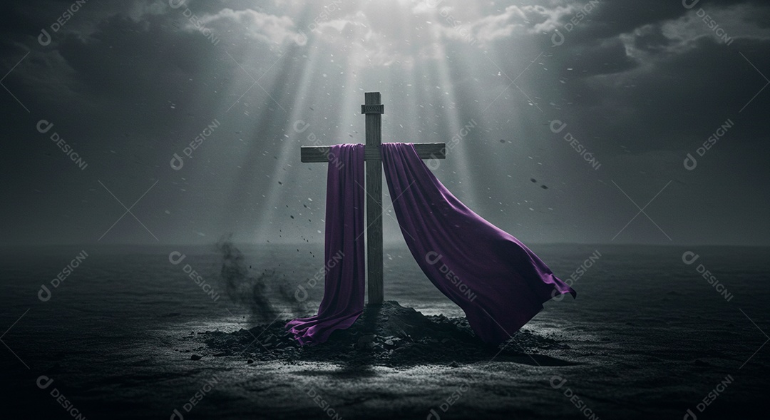 Calvário sobre campo deserto