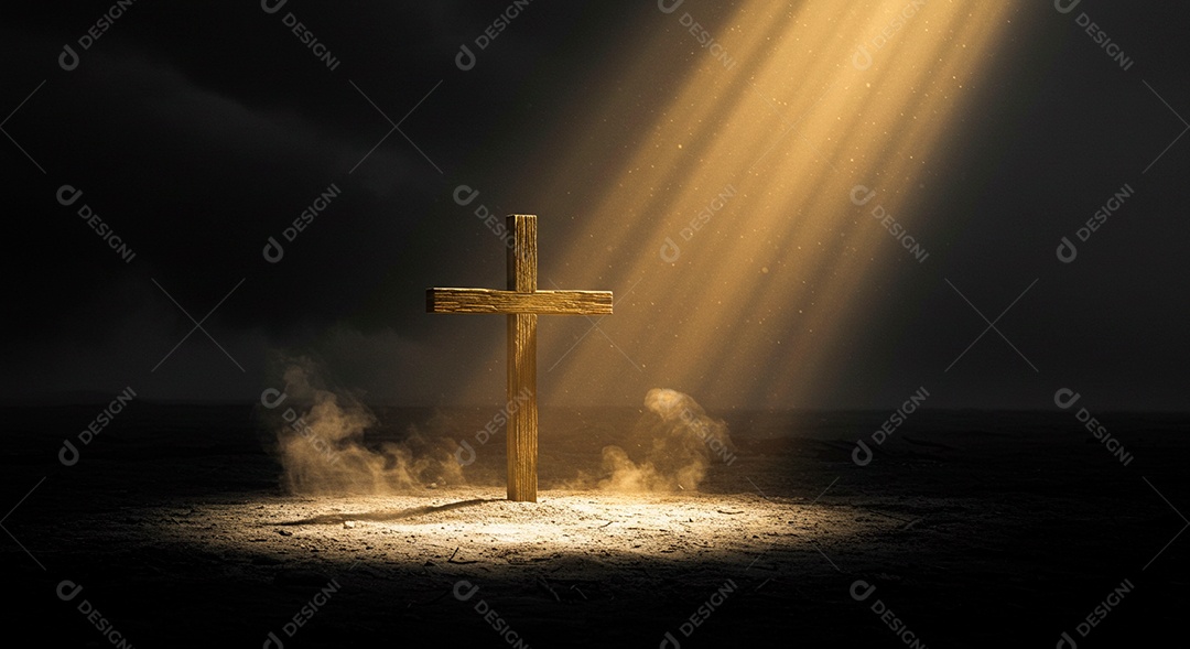 Calvário sobre campo deserto