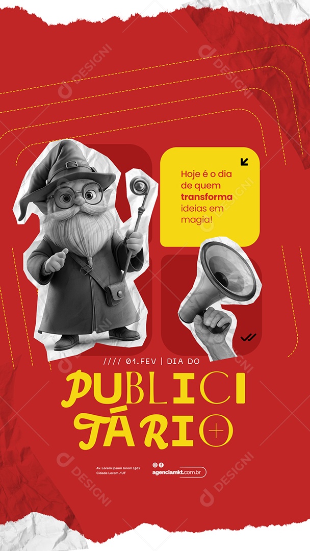 Story Dia Do Publicitário 1 De Fevereiro Social Media PSD Editável