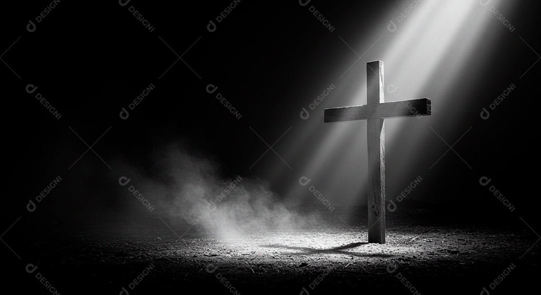 Calvário sobre campo deserto