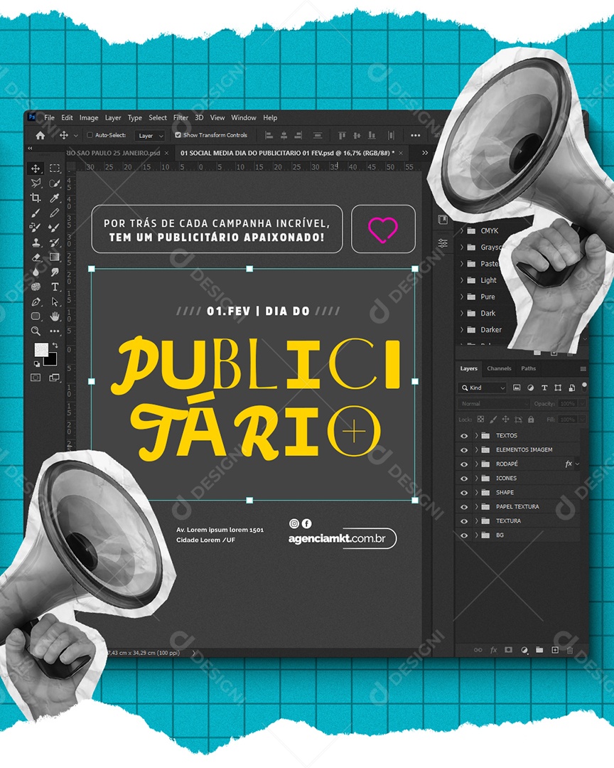 Dia Do Publicitário 1 De Fevereiro Social Media PSD Editável