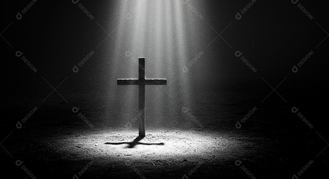 Calvário sobre campo deserto