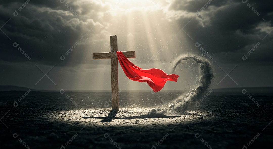 Calvário sobre campo deserto