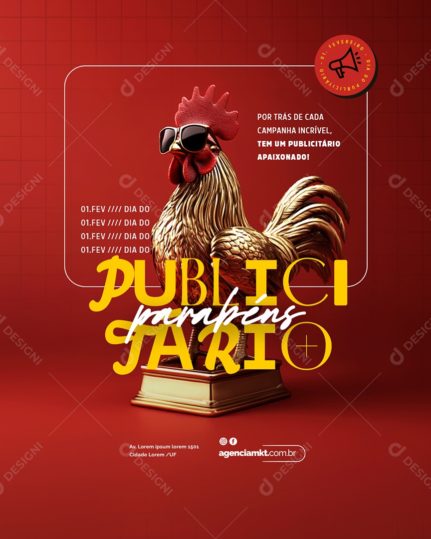 Dia Do Publicitário 1 De Fevereiro Social Media PSD Editável