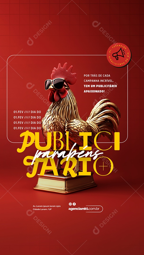 Story Dia Do Publicitário 1 De Fevereiro Social Media PSD Editável