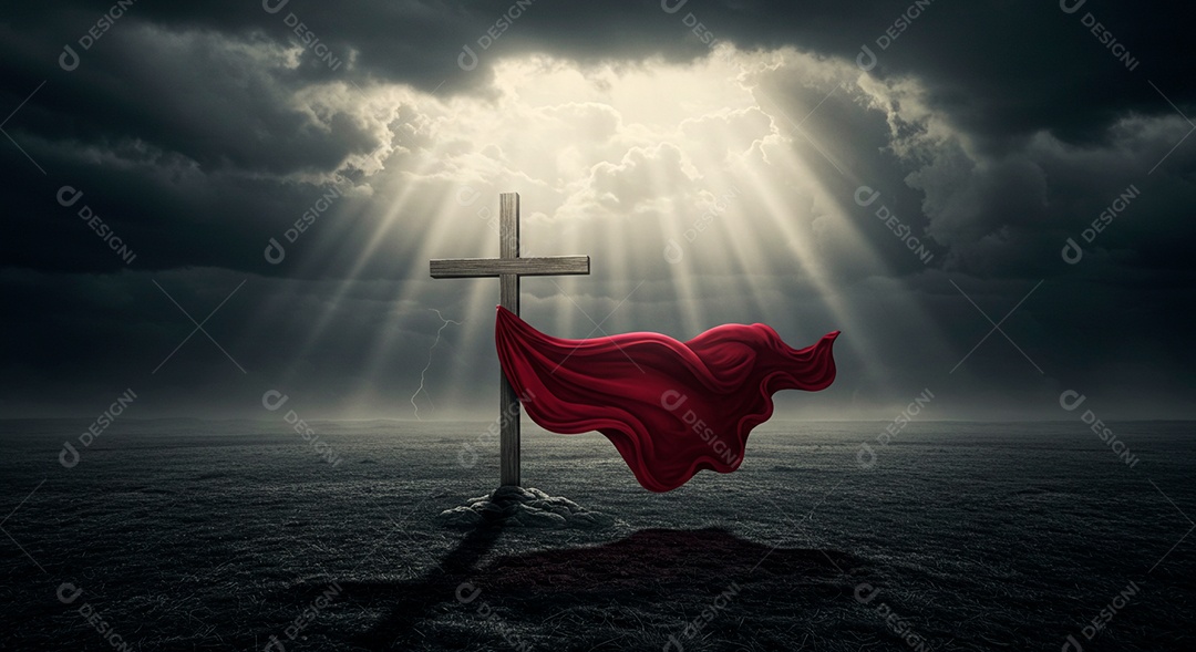 Calvário sobre campo deserto