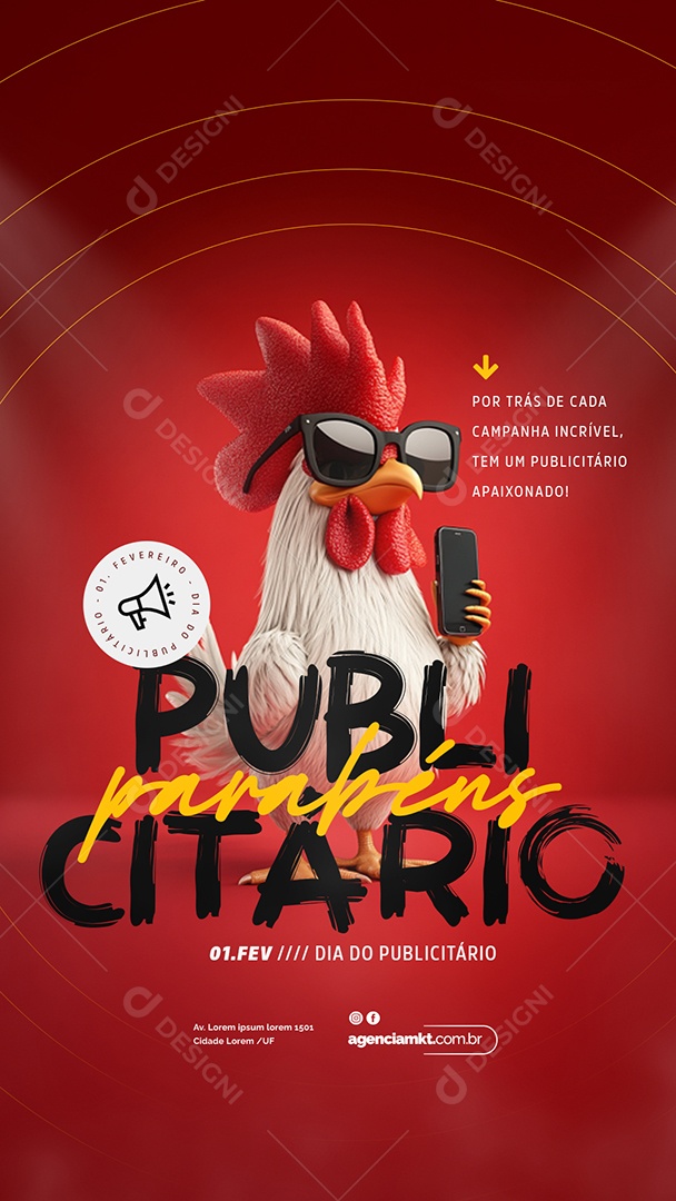 Story Dia Do Publicitário 1 De Fevereiro Social Media PSD Editável