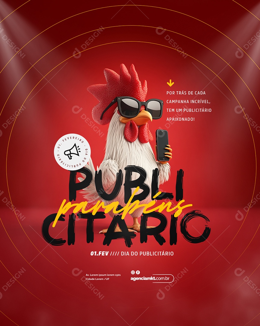Dia Do Publicitário 1 De Fevereiro Social Media PSD Editável