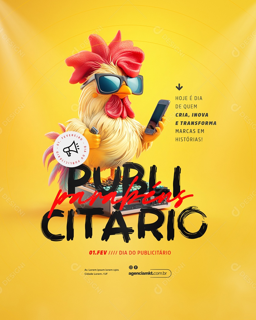 Dia Do Publicitário 1 De Fevereiro Social Media PSD Editável