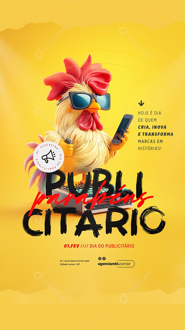 Story Dia Do Publicitário 1 De Fevereiro Social Media PSD Editável