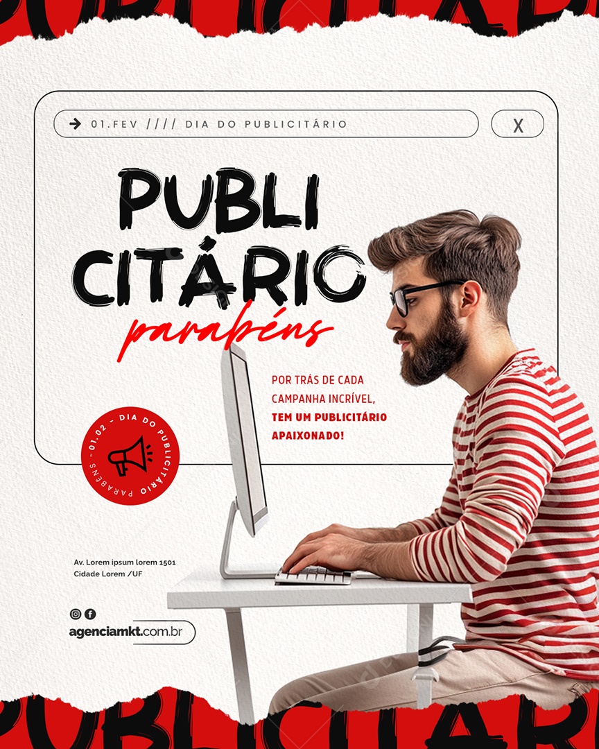 Dia Do Publicitário 1 De Fevereiro Social Media PSD Editável