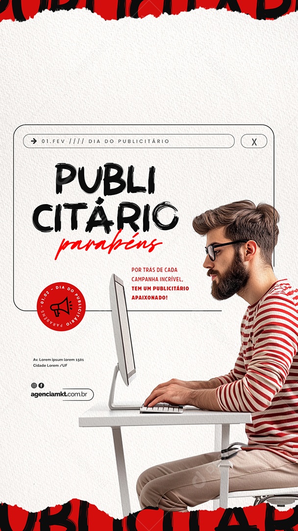 Story Dia Do Publicitário 1 De Fevereiro Social Media PSD Editável