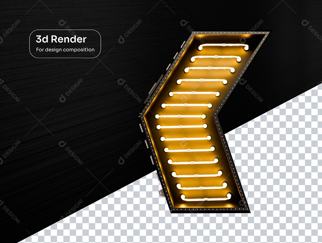 Elemento Torre de Luzes 3D para Composição PSD