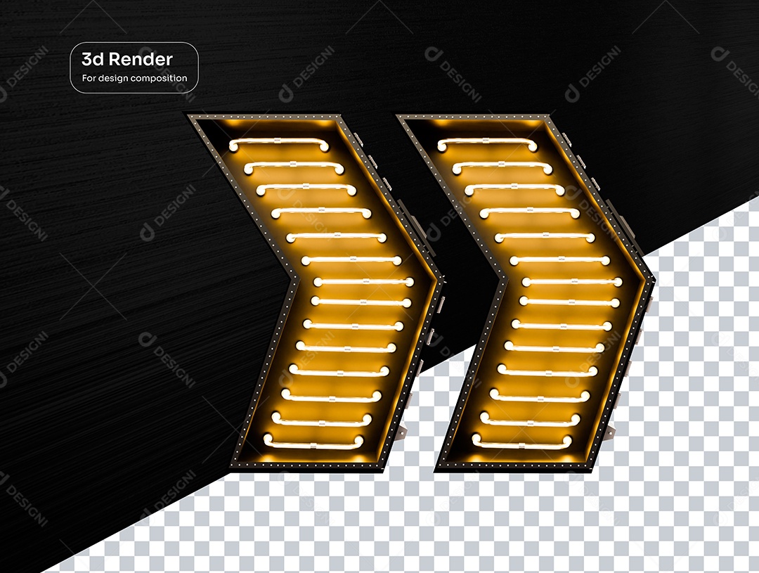 Elemento Torre de Luzes 3D para Composição PSD