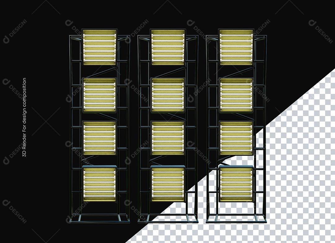 Elemento Torre de Luzes 3D para Composição PSD