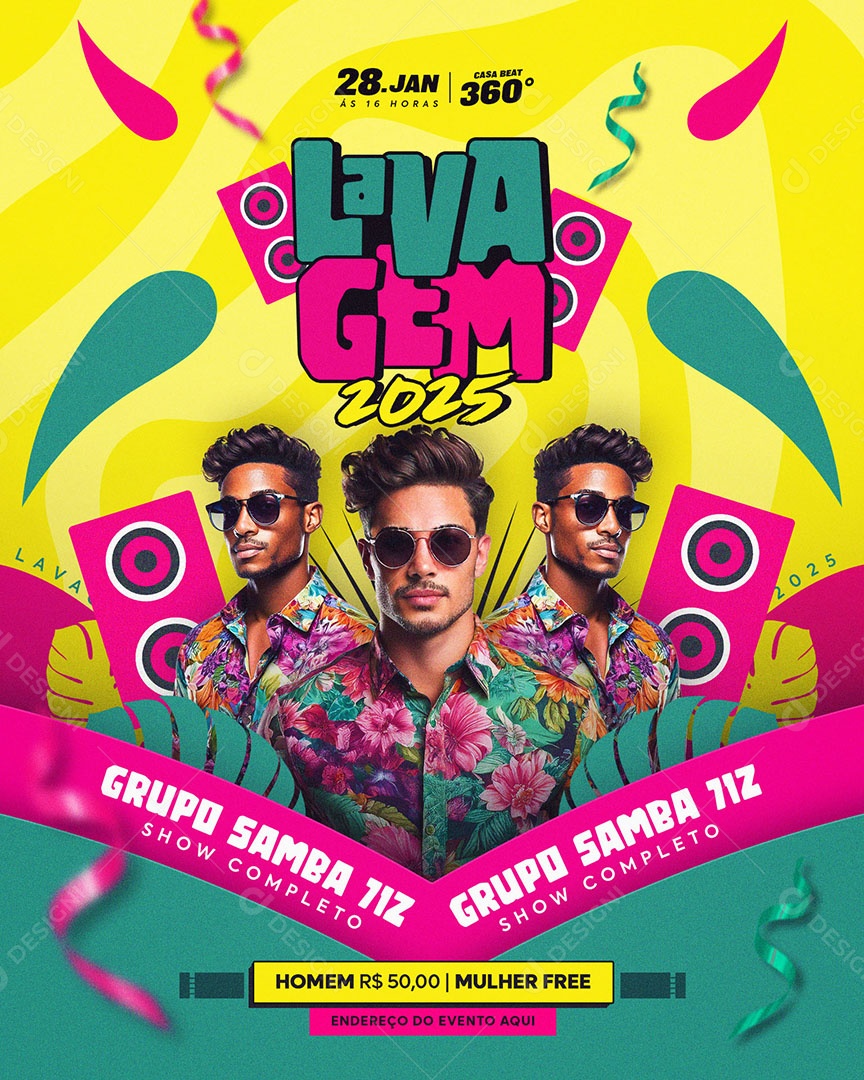 Flyer Lavagem 2025 Social Media Feed PSD Editável