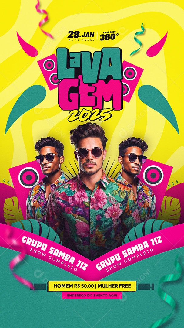 Flyer Lavagem 2025 Social Media Story PSD Editável