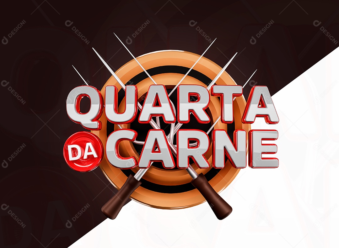 Selo 3D Quarta da Carne para Composição PSD