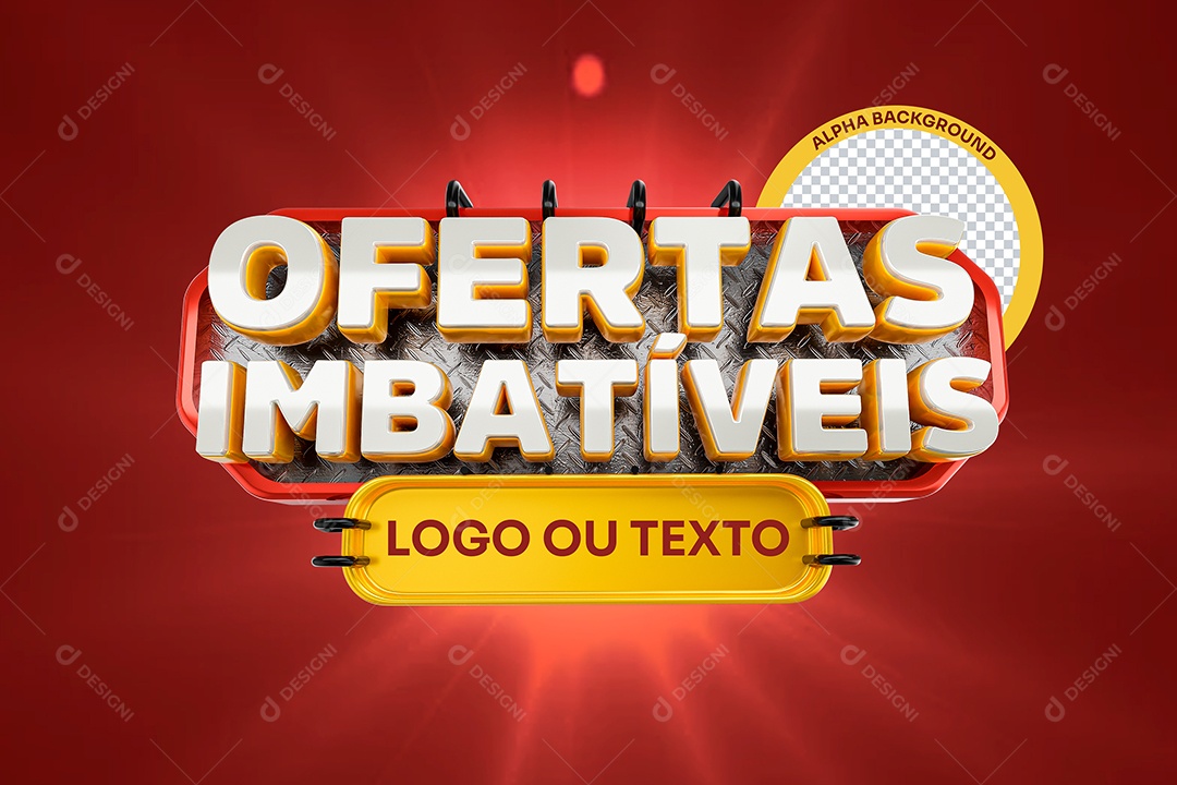 Selo 3D Ofertas Ímbatíveis para Composição PSD
