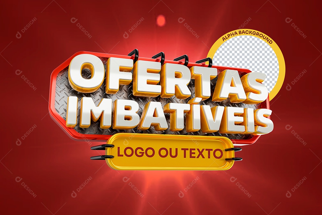 Selo 3D Ofertas Ímbatíveis para Composição PSD