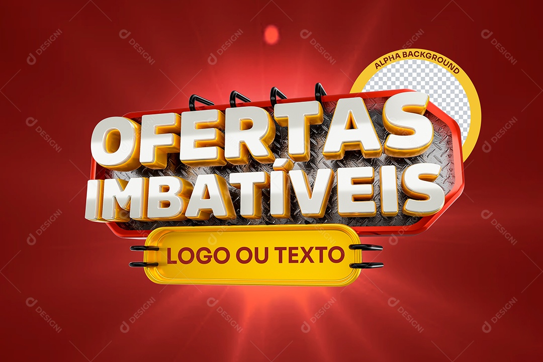 Selo 3D Ofertas Ímbatíveis para Composição PSD