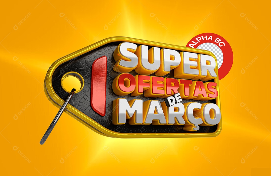 Selo 3D Super Ofertas para Composição PSD