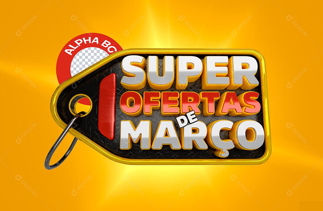 Selo 3D Super Ofertas para Composição PSD