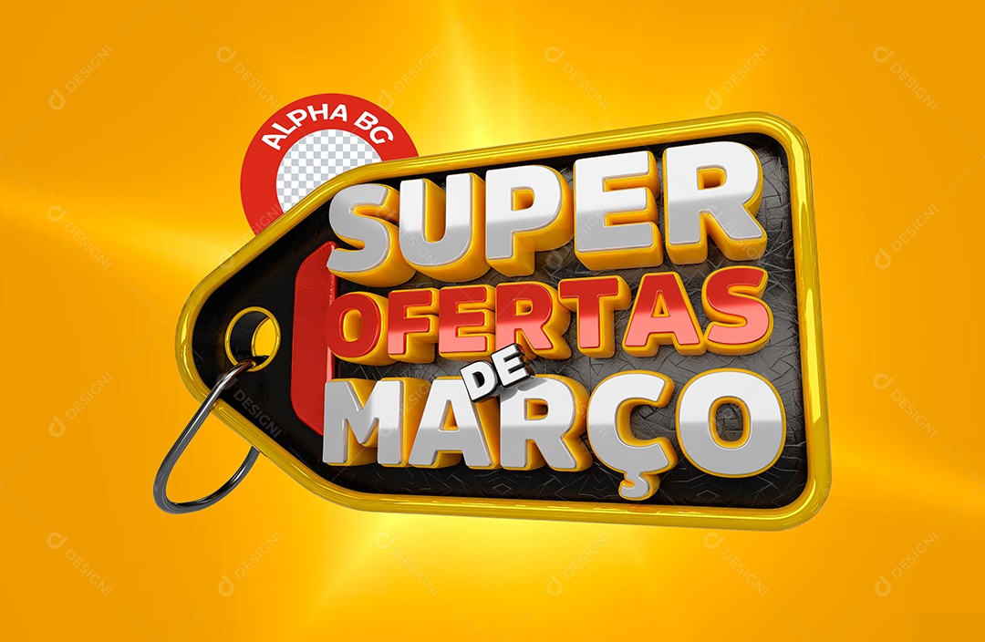 Selo 3D Super Ofertas para Composição PSD