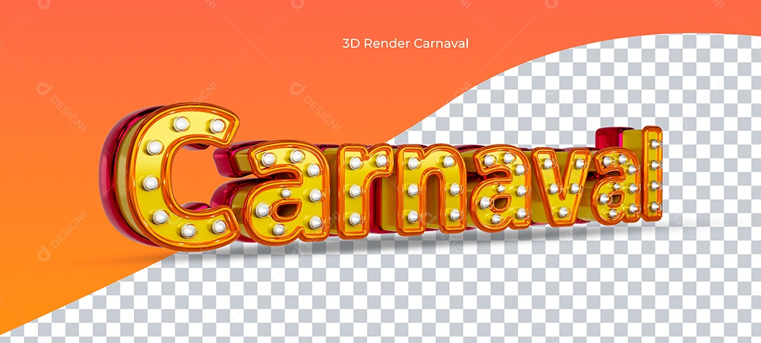 Elemento 3D Carnaval para Composição PSD
